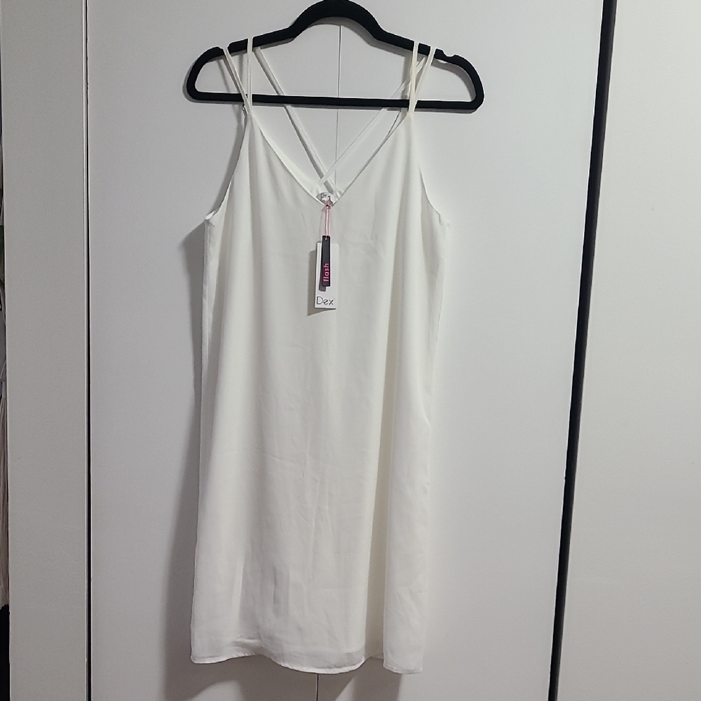 Dex White V-Neck Dress